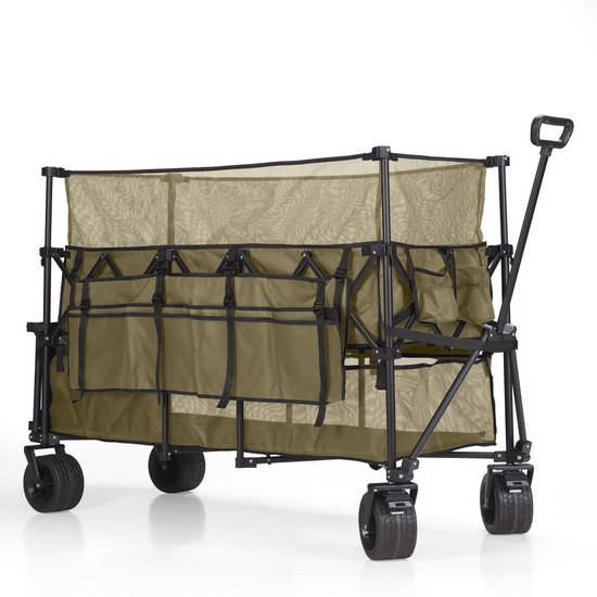 Mr. Fold Bolderkar XXL - opvouwbaar - 600L - 300KG - Groen - all-terrain wielen