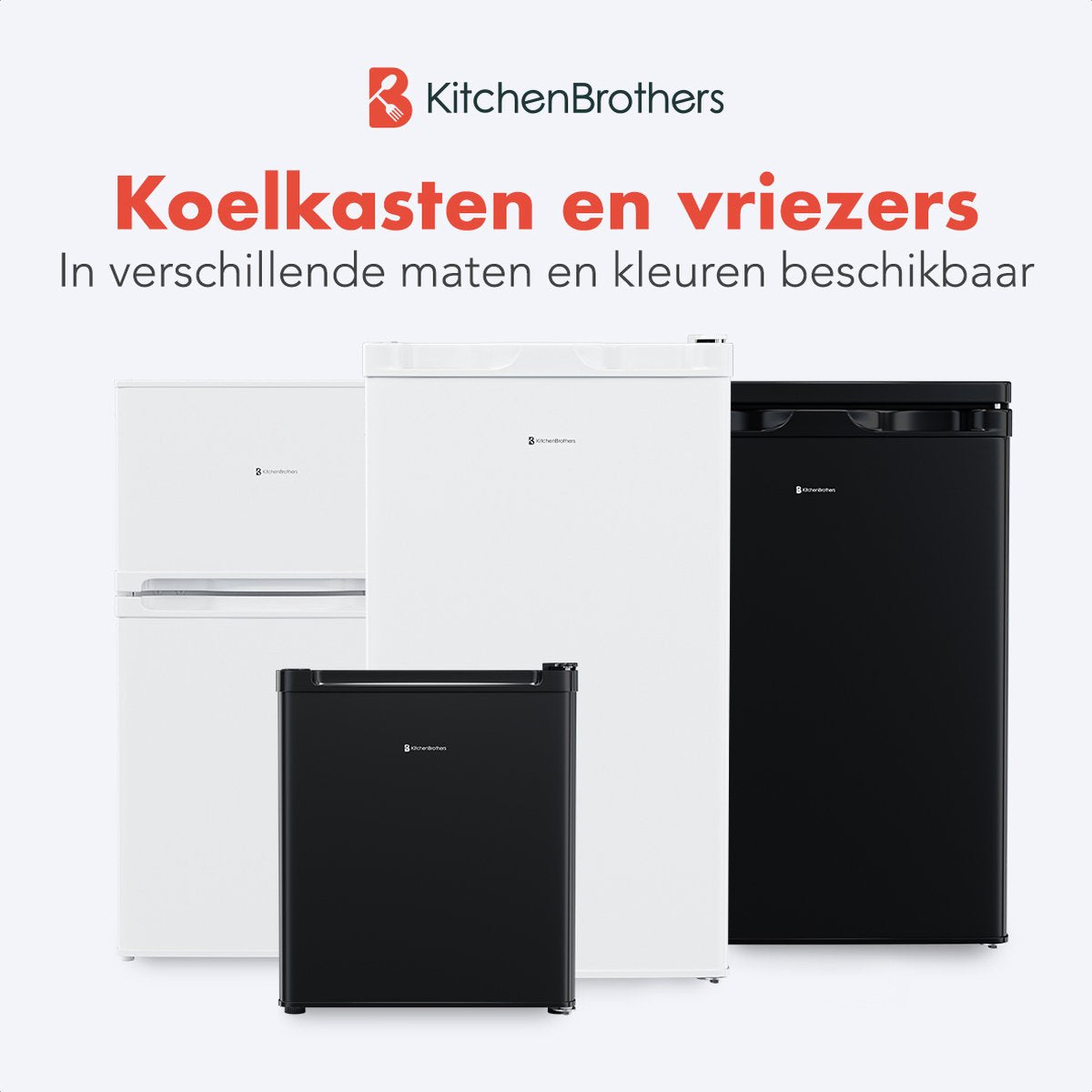 KitchenBrothers Vriezer – 3 Vrieslades – 64 liter – 47.5 x 50.4 x 84 cm – Wit