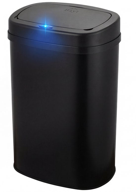 Bayt Prullenbak - Prullenbak 60 Liter - Prullenbak met Sensor - Vuilnisbak - Afvalbak - Metaal - Zwart