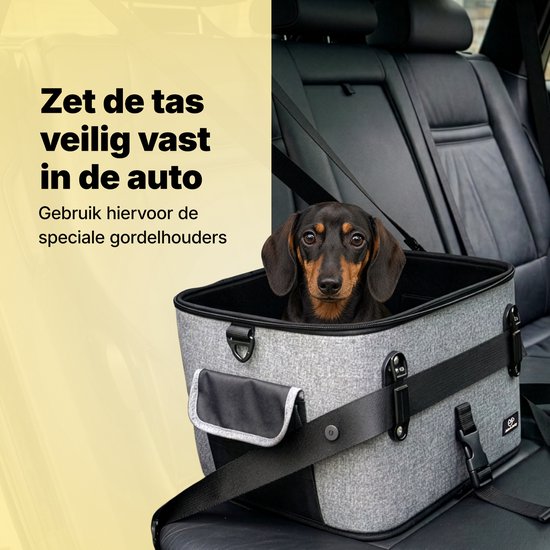Jake en Jacky Hondenfietsmand - Fietsmand Hond Achterop - Hondenmand Fiets - Autostoel Hond - Kleine Hond max 12 kg - 35x30x31 cm