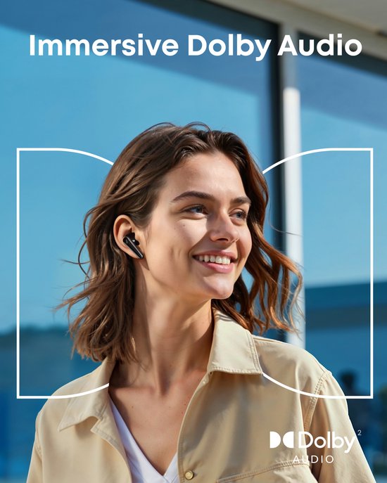 soundcore Liberty 5 by Anker - Draadloze oordoppen met noise-cancelling - 2x sterkere stemonderdrukking - Realtime adaptieve noise canceling - Snelladen - Dolby Audio - Heldere gesprekken met 6 microfoons en AI - Lange batterijduur