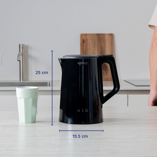 Safecourt Kitchen smart waterkoker - Warmhoudfunctie - 5 temperatuurinstellingen - 1,7 L - Zwart