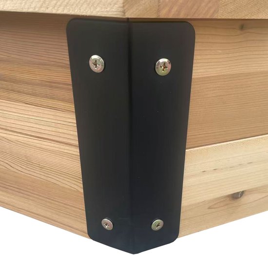AXI Onno XL Zandbak 150 x 150 x 23 cm in Bruin/antraciet – Met Zitbankjes – Met Hoes – FSC 100% Cederhout – Grote zandbak voor kinderen