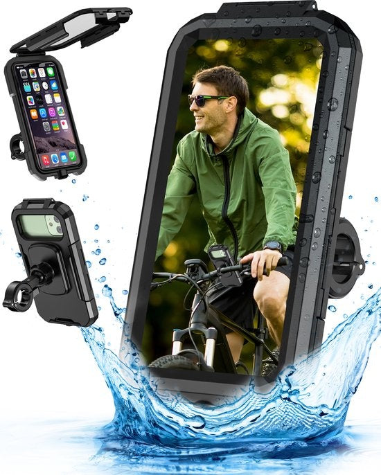 iSetchi Telefoonhouder Fiets - Waterdicht -  Anti-Schok - zwart