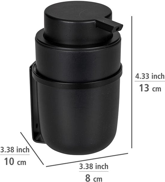 Wenko Zelfklevende wand zeepdispenser - Zwart - 250 ml