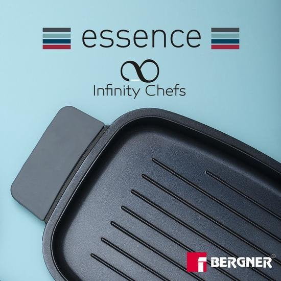 Bergner Infinity Chefs Grillplaat 42 X 22 Cm - Gegoten Aluminium - Soft-Touch Handvaten