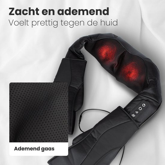 Auronic Shiatsu Massagekussen - Elektrisch Nekmassage Apparaat - Massage Apparaten - Nek en Schouder - Infrarood - Inclusief Draagtas - Zwart