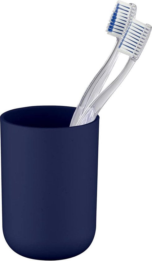 WENKO Brasil badkamerbeker kunststof Ø7.3x10.5cm | MAT BLAUW
