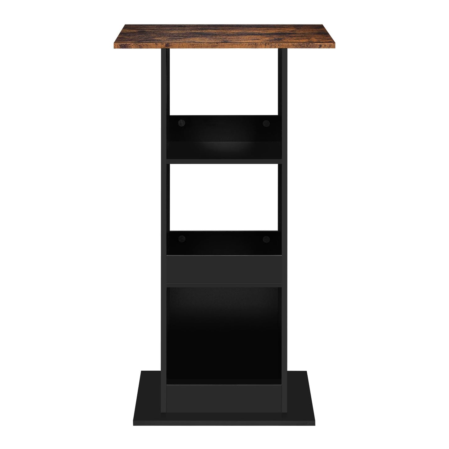 Woltu Bartafel - 109cm Hoog - Rechthoekig - 3 Schappen - Zwart/Rustiek Bruin