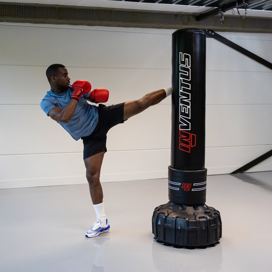Inventus Bokszak Staand - 185 cm - Staande Bokspaal - Vul met Water / Zand - Boksen en Trainen - Heavy Boxing Bag - Volwassenen - Zwart