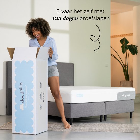 Cloudpillo Original Matras - 90x210  - Adaptive Support Laag - 4-laags - Ultiem Comfort - Uitwasbaar