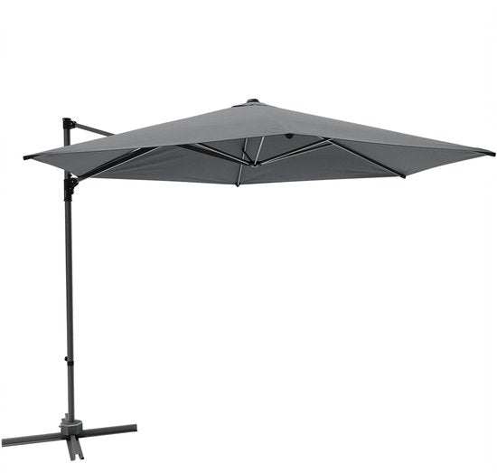LifeGoods Parasol - Ø300 cm - 30° Kantelbaar - One-push Systeem - Waterdicht - met Hoes - Antraciet