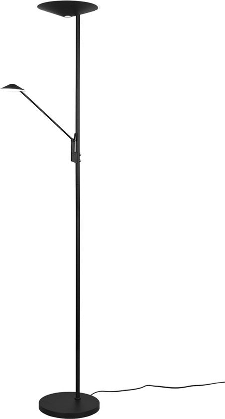 Trio leuchten Brantford - LED Vloerlamp - 36.5W - Aanpasbare Kleur - Dimbaar - Rond - Zwart - Aluminium