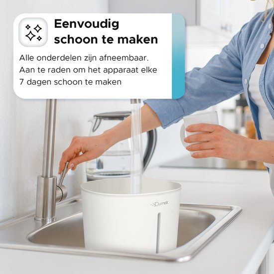 Qumax Luchtbevochtiger met Aromatherapie – Air Humidifier – Diffuser voor Woonkamer, Kantoor, Babykamer, Slaapkamer – Verschillende Standen – Stil Ontwerp – Vernevelaar 2,8L