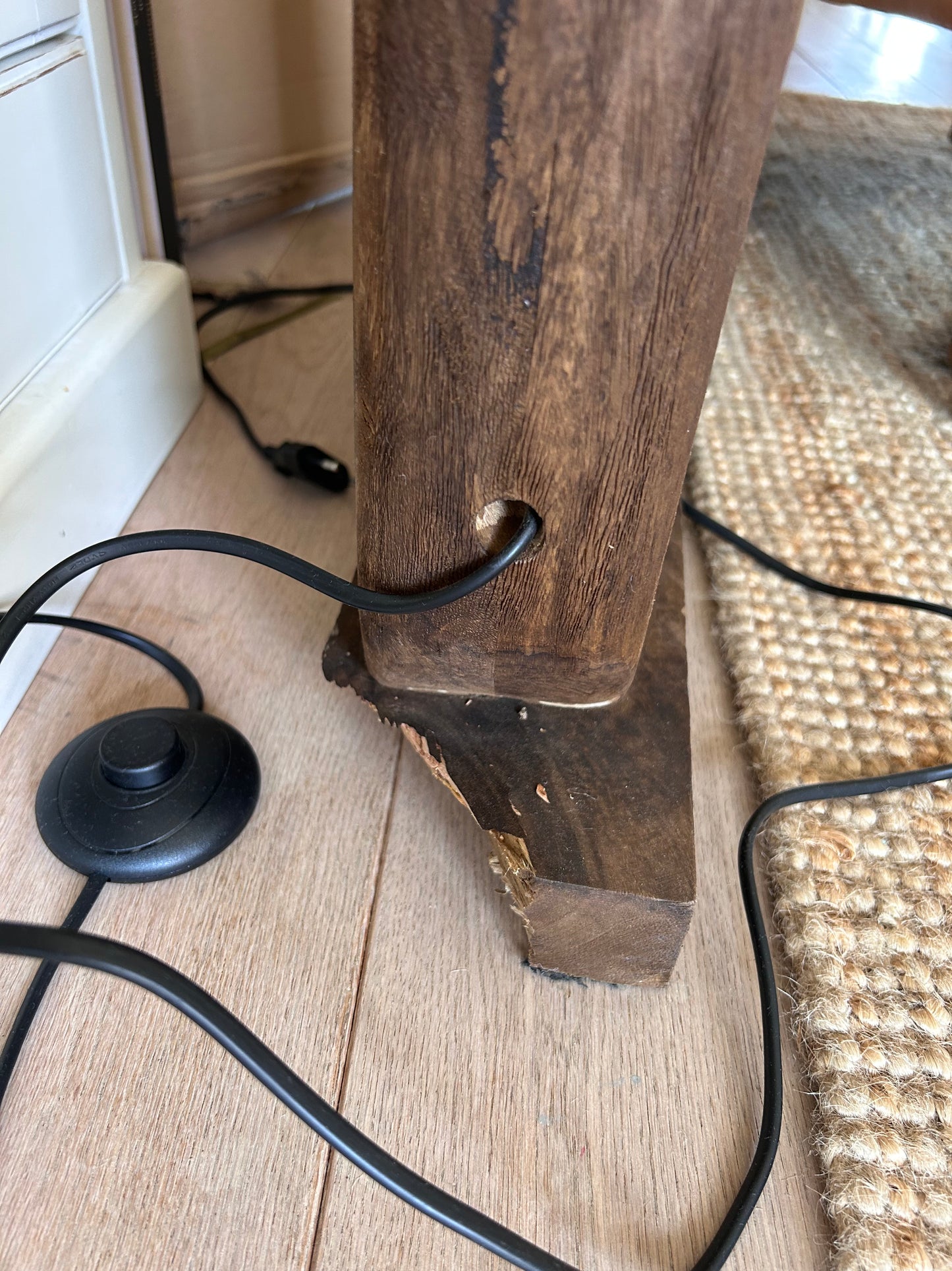 KelAfo Vloerlamp - Hout - 38x12x125cm - Chocoladebruin