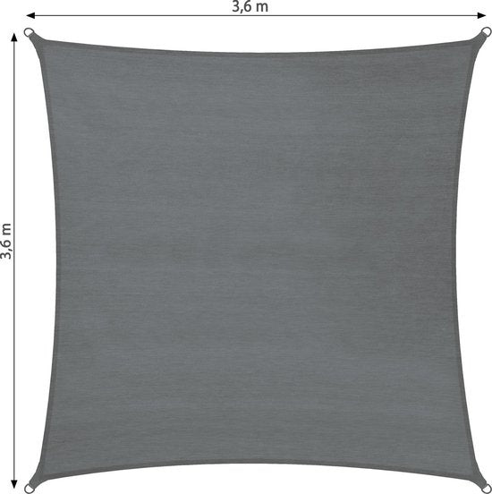 tectake - Vierkant zonneluifel van polyethyleen, variant 2 360 x 360 cm SKU: 403887