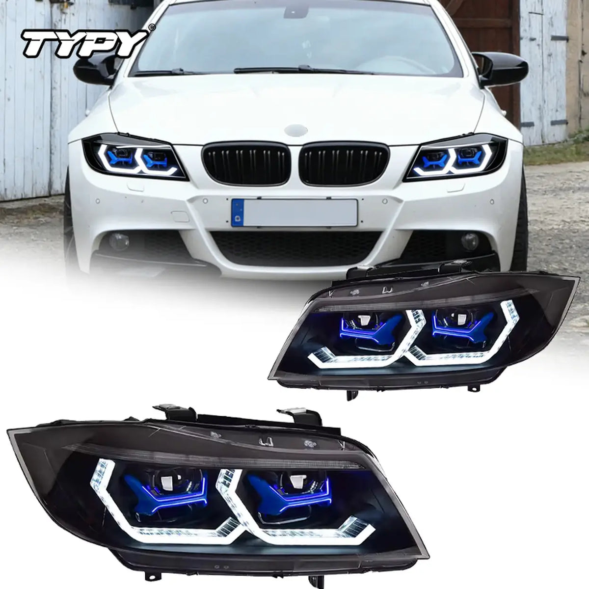 TYPY LED Koplampenset voor BMW 3 Serie E90 2005-2012 – 2 Stuks – Dynamisch Knipperlicht