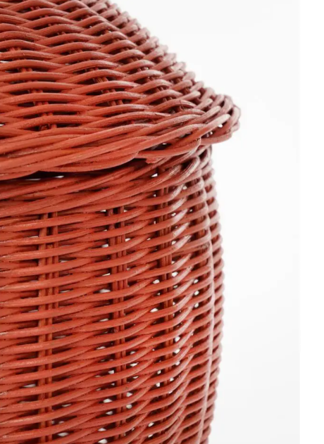 Mica Decorations Opbergmanden Appelvorm Set van 2 - Rood/Groen - Ø30 x H48 cm en Ø15 x H25 cm - Rotan