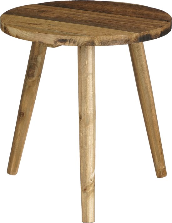 Mica Decorations Bold Bijzettafel - H36 x Ø33 cm - Gerecycled Hout - Bruin