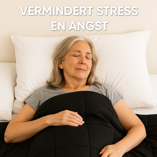 Vonia Verzwaringsdeken 7 kg - Verzwaarde Deken - Weighted Blanket - 150 x 200 cm – Zwart