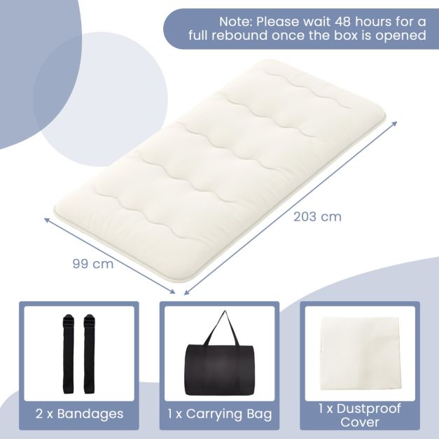 Coast Vloer Matras - Opvouwbaar - Wasbaar - Microvezel - 203 x 137 x 10 cm - Beige