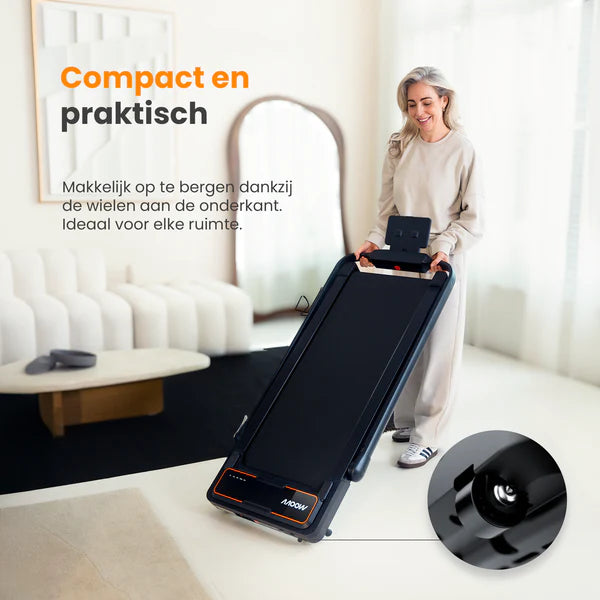Moovv SmartStep Pro v3 Incline - Loopband Inklapbaar - Walking Pad met 10% Hellingfunctie – Opvouwbare Wandelband - Treadmill 1-12 km/u – Incl. Accessoires