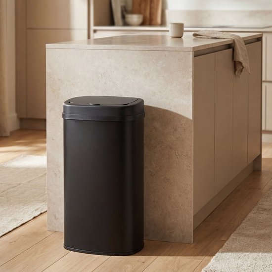 Bayt Prullenbak - Prullenbak 60 Liter - Vuilnisbak - Afvalbak - Metaal - Zwart