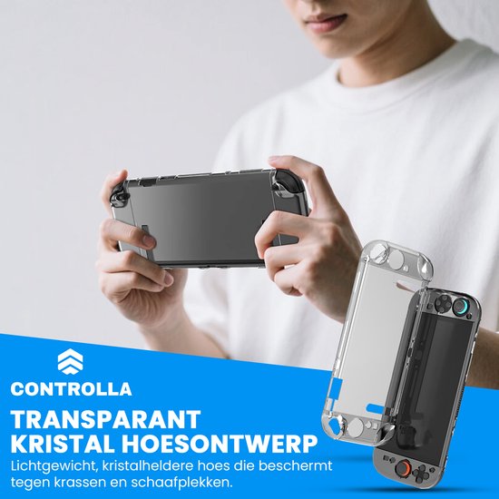 Controlla - Case geschikt voor Nintendo Switch 2 - Hoesje geschikt voor Nintendo Switch 2 - Inclusief screenprotector - Beschermhoes - Thumb grips