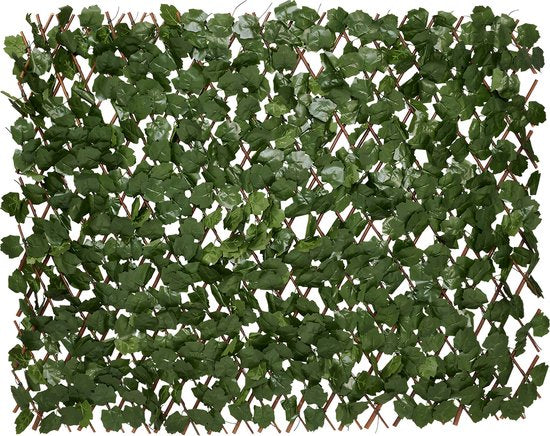 Brixy Kunsthaag – Uitschuifbaar – 180 x 90 cm – Kunstklimop – Kunstplanten Voor Buiten En Binnen – Namaak Plant – Kunst Klimop – Uittrekbaar – Tuinscherm – Balkonscherm