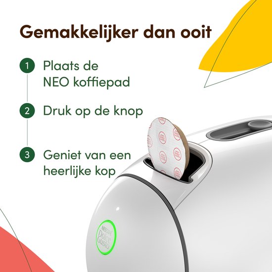 Krups NESCAFÉ Dolce Gusto NEO YY5677 - Caffè Koffiemachine - Wit - Speciaal ontworpen voor liefhebbers van zwarte koffie