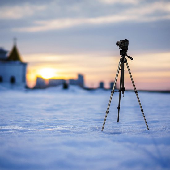 Auronic Statief - Camera - Telefoon - Iphone - Tripod met Smartphonehouder - Zilvergrijs