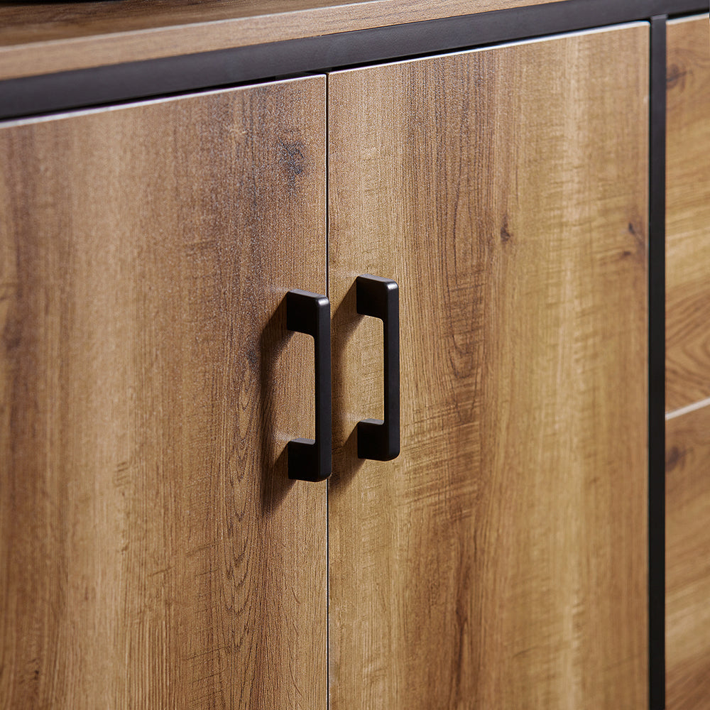 SoBuy Keukenkast op wielen - Dressoir - 2 Deuren + 3 Lades - Max. 75 kg - 113 x 69 x 106 cm - Modern