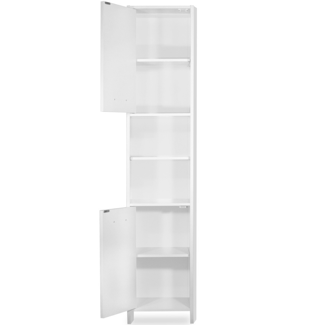 Casaria Badkamerkast - 6 Vakken 2 Deuren Slank en Elegant - MDF/ Spaanplaat - Wit