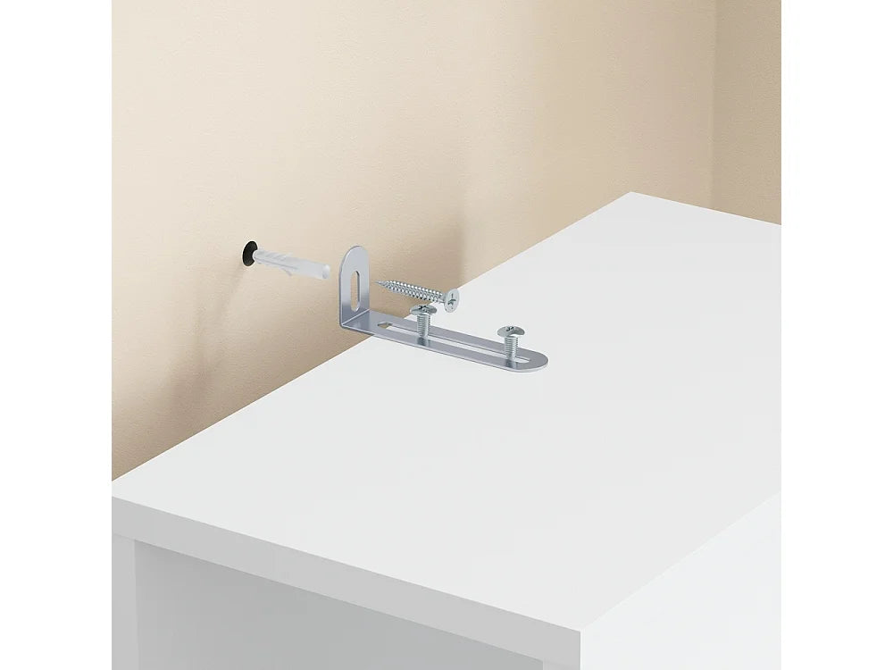 SoBuy Smalle Boekenkast 110,5 cm – 7 Vakken – 45 kg Draagvermogen – Wit
