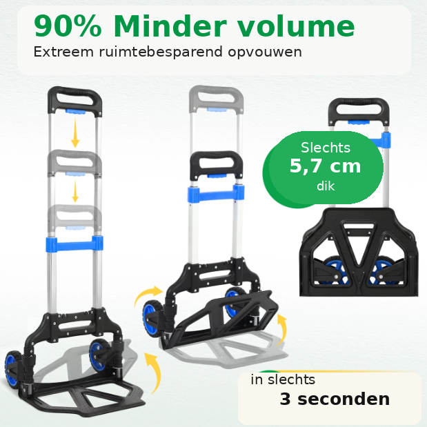 Sekey Inklapbare Steekwagen Aluminium - 80kg Draagvermogen - 3,5kg