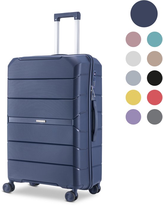 SC Urban Adventurer - Medium Reiskoffer - Cijferslot - 44x27x66cm - 78L - Reiskoffer met Kofferslot - Spinner wielen - Donkerblauw V2
