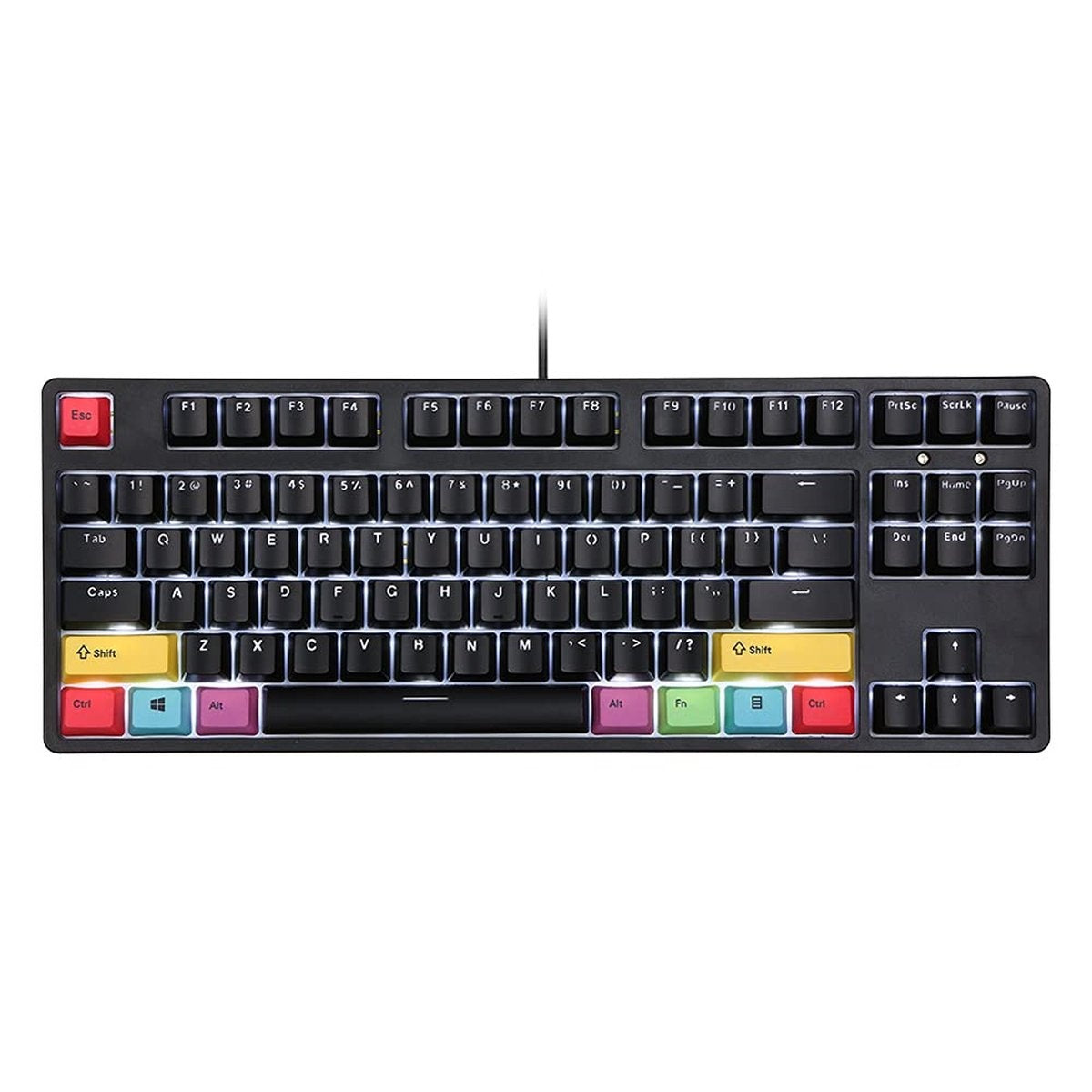 HXSJ L600 Bedraad Mechanisch Gaming Toetsenbord - QWERTY - 87 Toetsen - Rode Schakelaar - Zwart