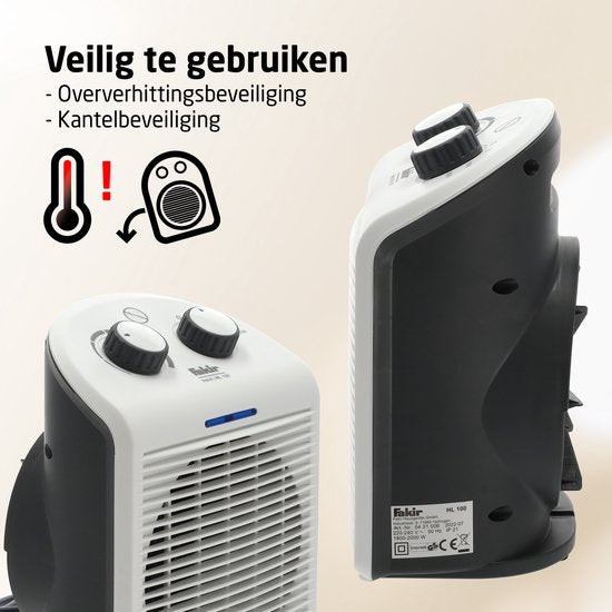 Fakir Trend HL 100 Elektrische Kachel - Verwarming met Ventilator - Wit/Grijs