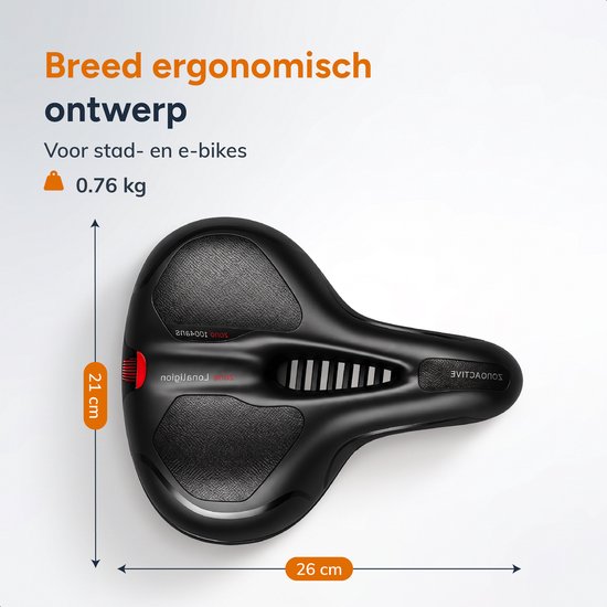 Fietszadel Unisex - Ergonomisch - Met vering - Zadel fiets - Mountainbike - Dames en heren - Zadel - Accessoires - Zwart - Proskill