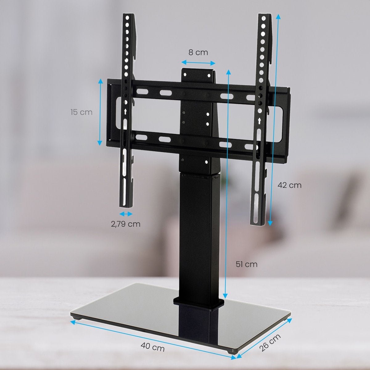 Auronic TV Standaard – Draaibaar – max. 40 kg –26 t/m 55 inch - 40 x 26 x 73,1 cm – Zwart