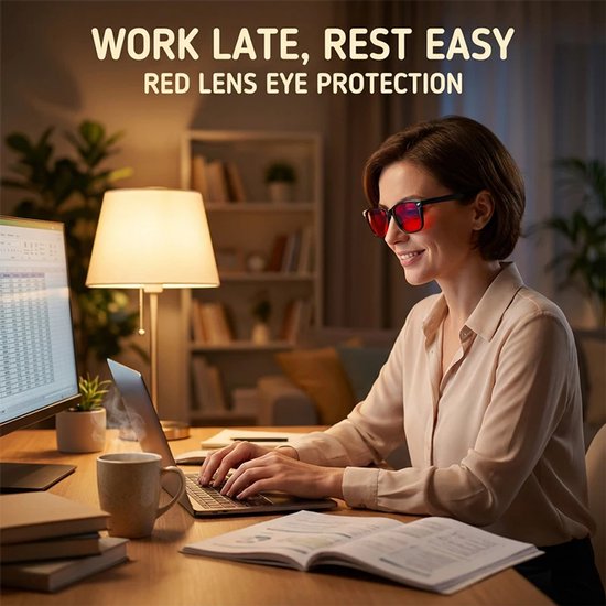 Anti-Blauw Licht Bril / Blauw Licht Filter Bril – Computer & Gaming Leesbril voor Mannen & Vrouwen - Rood Lensfilter, Veranderende Kleur Zonnebril, Nachtwerk & Digitaal Scherm Accessoire