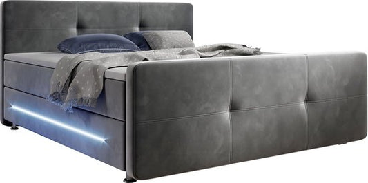 Boxspringbed Houston - 140 x 200 cm - Grijs