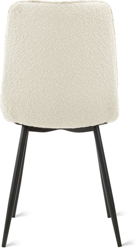Multifurn Eetkamerstoel - Boucléstof & Foam - Ivoor - 55x45x89cm
