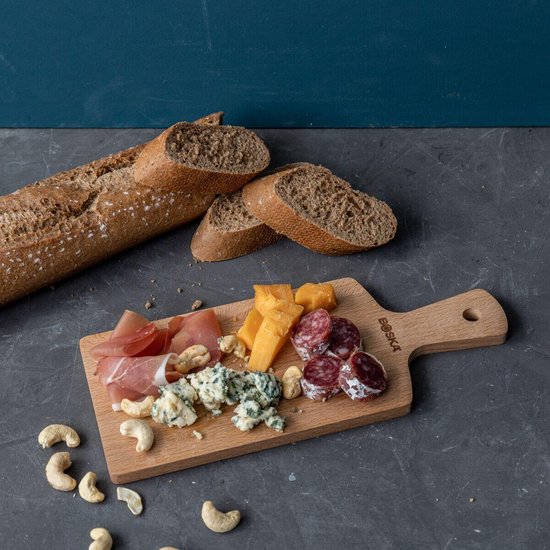 Boska Serveerplank Geneva S - Met handgreep - Europees beukenhout - Bruin - Borrelplank - 27,5 cm