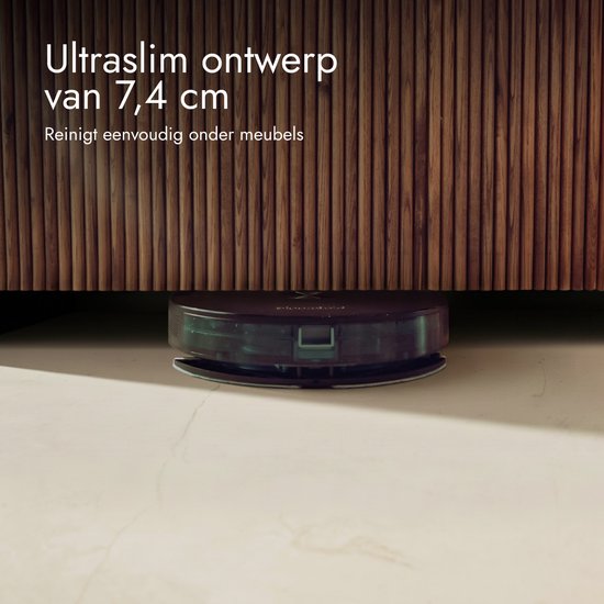 Bloomfold Sweep Robotstofzuiger met Dweilfunctie – Slimme Robot Stofzuiger, 3500Pa, 130 min, App & Google Home - Ultra-dun (7,3 cm) - Geschikt voor Huisdierhaar