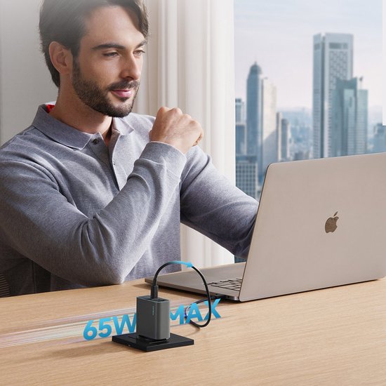 Cuktech Cukad653Eugr 65W Wandlader Voor Apple Telefoons 2X Usb-C 1X