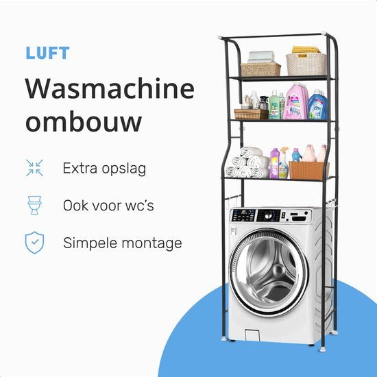 Luft Wasmachine ombouw - Opbouw - Meubel - Kast - Badkamer - 160 x 44 cm - Wc