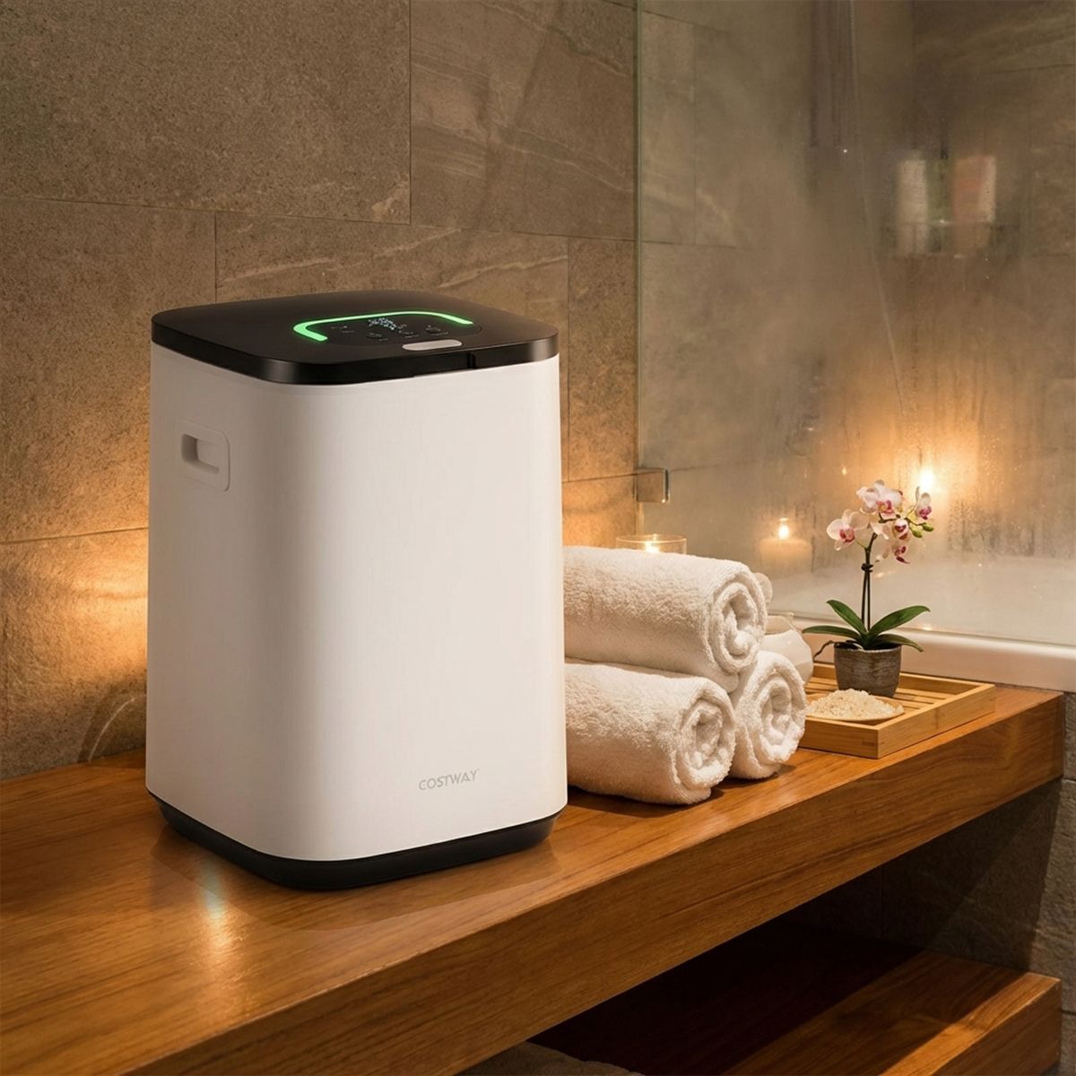Coast Handdoekverwarmer - Luxe verwarmde emmer - 23 liter - Geschikt voor 3 handdoeken - Wit