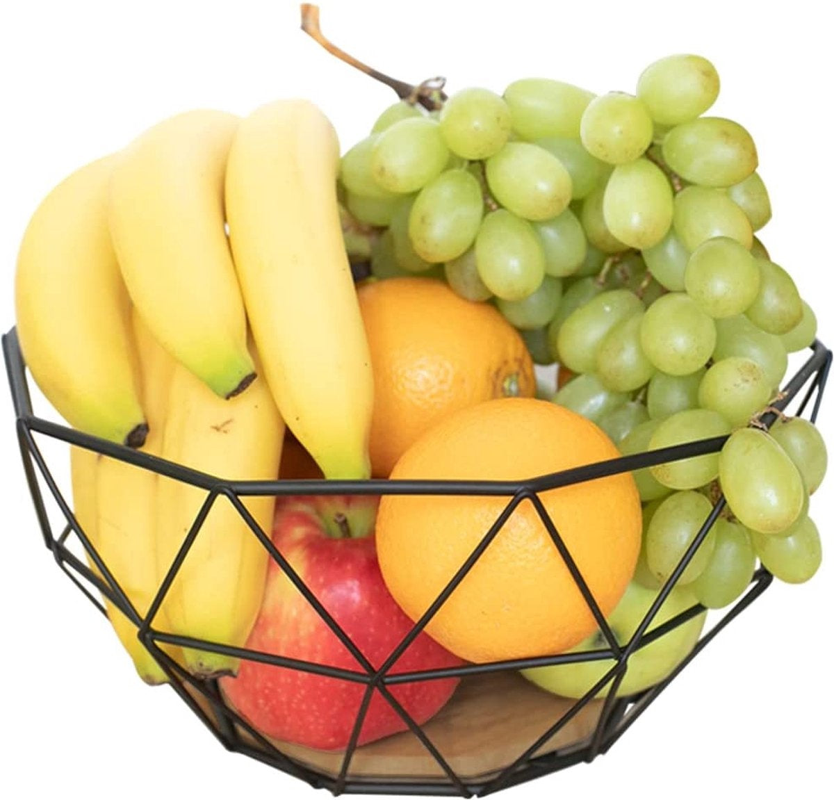 Chefarone Fruitmand - Fruitschaal – Groentemand – Opberger – Metaal – Hout - Zwart