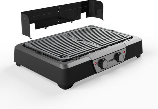 Princess BBQ Tafel Grill 112254 - Zwart - Regelbare thermostaat - Tafel BBQ - Grill apparaat - Groot bakoppervlak - 2000W